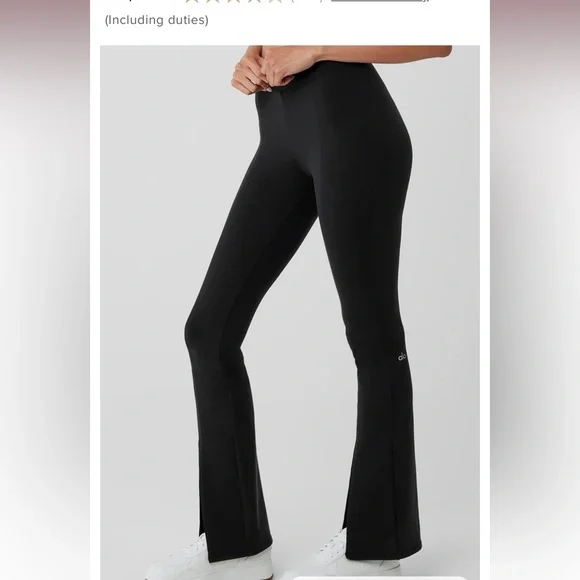 Black High-Waist Flutter Leggings - Picture 2 of 5